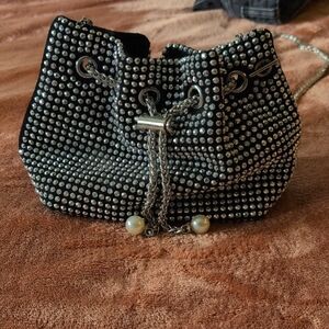 Black Studded Chain Bag